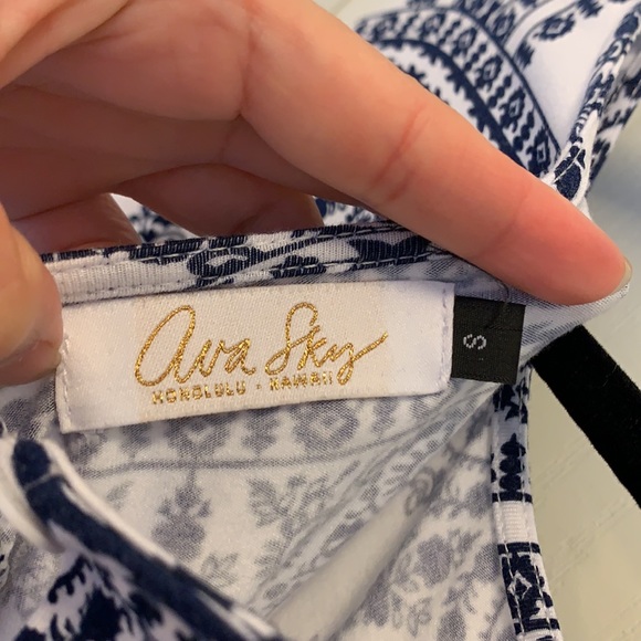 Ava Sky Moroccan Print Romper, Small - Picture 4 of 5